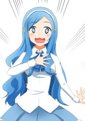 Rule 34 | + +, 10s, 1girl, :3, :d, blue hair, hairband, himouto! umaru-chan, open mouth, simple background, smile, solo, symbol-shaped pupils, tachibana sylphynford, west (artist), west (west0)