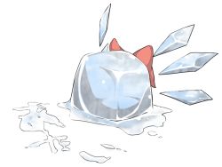 Rule 34 | bow, cirno, hair bow, ice, ice cube, melting, no humans, objectification, parody, solo, tera zip, touhou, wings