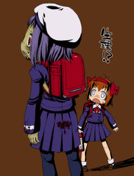 Rule 34 | beret, blood, fire extinguisher, hat, red eyes, school uniform, unipo, yukari-chan, zombie, zombie girl