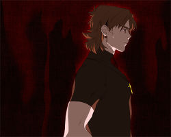Rule 34 | 1boy, bad id, bad pixiv id, brown eyes, brown hair, cheekbones, cross, cross necklace, fate/stay night, fate (series), jewelry, kotomine kirei, male focus, necklace, profile, shirt, solo, t-shirt, taa (acid), tight clothes, tight shirt