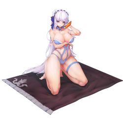 Rule 34 | 1girl, bare shoulders, barefoot, blue eyes, blue one-piece swimsuit, blush, breast lift, breasts, casual one-piece swimsuit, choker, cleavage, faux figurine, frilled one-piece swimsuit, frilled swimsuit, frills, full body, game cg, groin, groin tendon, highleg, highleg swimsuit, highres, kneeling, large breasts, last origin, long hair, looking at viewer, lotion, lotion bottle, navel, official alternate costume, official art, one-piece swimsuit, pouring, pouring onto self, revealing clothes, seiza, sima (startwitch), simple background, sitting, skindentation, smile, solo, sowan (last origin), strap slip, sunscreen, swimsuit, thick thighs, thigh strap, thighs, towel, transparent background, very long hair, wet
