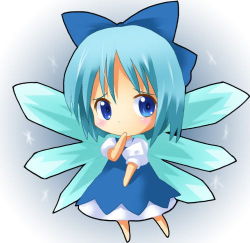 Rule 34 | 1girl, bow, chibi, cirno, female focus, lowres, michii yuuki, solo, embodiment of scarlet devil, touhou, wings