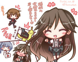 Rule 34 | +++, 3girls, :d, = =, ^^^, ^ ^, arashio (kancolle), arm warmers, arrow (symbol), banana peel, bike shorts, black jacket, black shorts, black skirt, black socks, blazer, bleeding, blood, blush, blush stickers, brown footwear, brown hair, closed eyes, collared shirt, crying, dated, dress shirt, first aid kit, flying sweatdrops, hair between eyes, injury, jacket, kantai collection, kasumi (kancolle), kneehighs, komakoma (magicaltale), lightning bolt symbol, loafers, long hair, multiple girls, necktie, nose blush, open clothes, open jacket, open mouth, pantyhose, pleated skirt, red neckwear, shirt, shoes, short sleeves, shorts, side ponytail, silver hair, skirt, slipping, smile, socks, standing, standing on one leg, streaming tears, suspender skirt, suspenders, tears, translation request, twitter username, very long hair, wakaba (kancolle), walking, white background, white shirt, | |, || ||