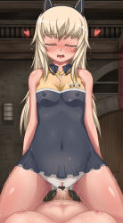 Rule 34 | 2girls, absurdres, animal ears, bed, blonde hair, blush, bodypaint, breasts, censored, cheerleader, closed eyes, cowgirl position, cum, drooling, futa with female, futanari, girl on top, heart, heart censor, helma lennartz, highres, long hair, lying, medium breasts, monizumi ishikawa, multiple girls, navel, nipples, nude, on back, open mouth, penis, pointless censoring, pov, pussy, pussy juice, saliva, see-through, sex, solo focus, straddling, strike witches, strike witches: suomus misfits squadron, sweat, vaginal, world witches series