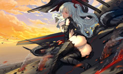 Rule 34 | 10s, 1girl, absurdres, abyssal ship, aircraft carrier oni, animal, armor, armored boots, ass, bird, black footwear, black gloves, black serafuku, black shirt, black skirt, boots, breasts, burning, cameltoe, cloud, cloudy sky, damaged, dress, elbow gloves, fire, from side, gauntlets, gloves, greaves, grey hair, hair ornament, hair over one eye, hair tie, highres, kantai collection, lihaojie, long hair, lying, machinery, medium breasts, on side, one side up, open mouth, panties, pantyshot, red eyes, sailor collar, sailor dress, school uniform, serafuku, shirt, sitting, skirt, sky, solo, tearing up, tears, thigh boots, thighhighs, tongue, tongue out, torn clothes, torn shirt, torn skirt, underboob, underwear, white panties, yokozuwari