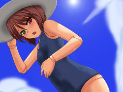 Rule 34 | 00s, boku, brown hair, doll joints, hat, joints, rozen maiden, short hair, souseiseki, sweat, swimsuit