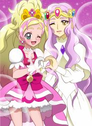 Rule 34 | bow, cure flora, go! princess precure, non-web source, pink background, precure, tagme, waist bow, yes! precure 5