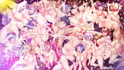 Rule 34 | 1boy, 6+girls, ahoge, all fours, animal ears, antenna hair, anus, arm support, armpits, arms up, ass, between breasts, blonde hair, blue eyes, blue hair, blush, breast press, breasts, breasts apart, brown hair, censored, clenched teeth, confetti, cum, cum on body, cum on breasts, cum on lower body, cum on upper body, dark skin, deerstalker, dog ears, earrings, ejaculation, embarrassed, erection, eyewear on head, fake animal ears, feet, flat chest, flower, from above, game cg, green eyes, hair flower, hair ornament, hair over eyes, hair over one eye, hair ribbon, happy, harem, hat, indoors, jewelry, large breasts, leg grab, legs, legs together, light, long hair, looking at viewer, lying, mosaic censoring, multiple girls, navel, nipples, nude, on side, on stomach, open mouth, orange hair, orgasm, original, outstretched arms, penis, pink hair, play! play! play! go!, purple hair, pussy, red hair, ribbon, short hair, sitting, smile, spread legs, standing, sunglasses, sunglasses on head, tan, tanline, teeth, thighs, toes, top-down bottom-up, wazakita, white hair, yellow eyes