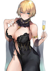 Rule 34 | 1girl, absurdres, alcohol, armlet, black dress, blonde hair, breasts, cleavage, cleavage cutout, clothing cutout, commentary, cup, dress, drinking glass, earrings, evening gown, girls&#039; frontline, hair ornament, highres, jewelry, kyoyakyo, large breasts, mole, mole on breast, mole under eye, navel cutout, official alternate costume, panties, revision, short hair, side-tie panties, snowflake hair ornament, string panties, underwear, veil, vsk-94 (girls&#039; frontline), vsk-94 (night on the silver bay) (girls&#039; frontline), wine, wine glass