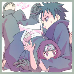 Rule 34 | age difference, ass, black hair, brown hair, confused, couple, forehead protector, girl on top, gloves, kajicka, naruto (series), naruto shippuuden, nohara rin, rinnegan, sandals, sweatdrop, tagme, uchiha obito
