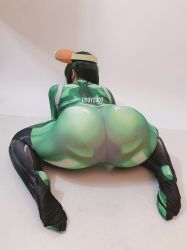 Rule 34 | 1girl, all fours, asian, ass, asui tsuyu, asui tsuyu (cosplay), black hair, bodysuit, boku no hero academia, cosplay, from behind, goggles, goggles on head, highres, huge ass, photo (medium), real life, shiny clothes, solo, uyuy2907