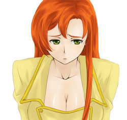 Rule 34 | 00s, breasts, cleavage, code geass, large breasts, orange hair, shirley fenette, solo, yellow eyes