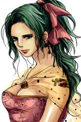 Rule 34 | 1990s (style), 1girl, breasts, cape, earrings, female focus, final fantasy, final fantasy vi, green eyes, green hair, jewelry, long hair, matching hair/eyes, necklace, ponytail, retro artstyle, simple background, solo, takashi taro, tina branford, white background
