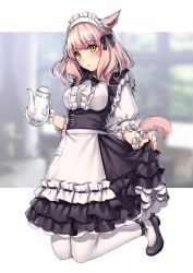 Rule 34 | + +, 10s, 1girl, :o, alternate costume, animal ears, apron, aruma jiki, black bow, black bowtie, black dress, black footwear, black ribbon, blurry, blurry background, blush, bow, bowtie, breasts, cat ears, cat tail, center frills, chestnut mouth, dress, enmaided, eyebrows, facial mark, final fantasy, final fantasy xiv, fox ears, fox tail, frilled apron, frilled dress, frilled sleeves, frills, full body, green eyes, hair ornament, hair ribbon, head tilt, heart, heart hair ornament, highres, holding, kneeling, knees together feet apart, layered dress, light brown hair, looking at viewer, maid, maid headdress, medium breasts, miqo&#039;te, open mouth, pantyhose, pocket, puffy short sleeves, puffy sleeves, ribbon, ribbon-trimmed apron, ribbon trim, shoes, short hair, short sleeves, skirt hold, solo, tail, tareme, teapot, underbust, waist apron, warrior of light (ff14), whisker markings, white apron, white pantyhose, wrist cuffs