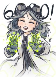 Rule 34 | apoloniodraws, ben 10, gloves, goggles, goggles on head, gray matter, grey hair, grey shirt, lab coat, omnitrix, shirt, smile, solo, thank you