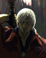 Rule 34 | 00s, 1boy, capcom, dante (devil may cry), devil may cry (series), devil may cry 4, male focus, official art, rebellion (sword), solo, sword, tsuchibayashi makoto, weapon, white hair