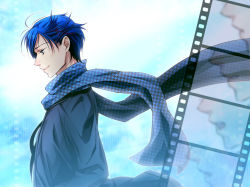 Rule 34 | blue hair, hairpins, kaito (vocaloid), scarf, short hair, vocaloid