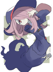 Rule 34 | 1girl, absurdres, belt, breasts, dress, gazacy (dai), hair over one eye, hat, highres, little witch academia, pink hair, sucy manbavaran, witch hat
