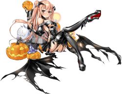 Rule 34 | 1girl, artist self-insert, black dress, black thighhighs, blush, breasts, brown eyes, candle, clothing cutout, cross-laced clothes, cross-laced cutout, dress, fake wings, full body, garter straps, halloween, halloween costume, jack-o&#039;-lantern, johnston (kancolle), kantai collection, light brown hair, long hair, looking at viewer, machinery, medium breasts, off shoulder, official art, thighhighs, torn clothes, transparent background, two side up, vampire, vampire costume, wings, zeco