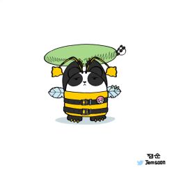 Rule 34 | animated, antenna, antennae, bee, bug, digimon, digimon (creature), highres, insect, panbachimon, panda, simple background, solo, video, white background