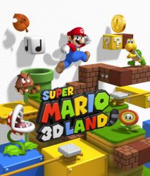 Rule 34 | 3d, facial hair, fire flower, gloves, goomba, hat, jumping, koopa troopa, looking at viewer, lowres, male focus, mario, mario (series), mustache, nintendo, official art, overalls, piranha plant, super mario 3d land, super mario bros. 1, tightrope