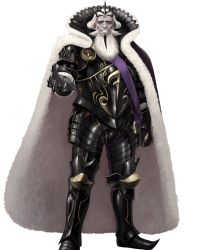 Rule 34 | 1boy, armor, armored boots, beard, black armor, black footwear, boots, cape, collar, collared cape, creepy eyes, crown, evil grin, evil smile, facial hair, fire emblem, fire emblem fates, fire emblem heroes, full body, fur cape, garon (fire emblem), gauntlets, greaves, grey hair, grin, highres, long beard, looking at viewer, male focus, nintendo, official art, old, old man, pants, pointed boots, purple pants, red eyes, sash, smile, soeda ippei, solo, teeth, transparent background, wrinkled skin
