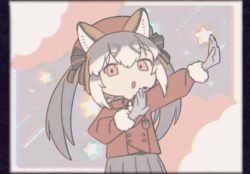 Rule 34 | 1girl, animal costume, animal ear fluff, animal ears, animated, dancing, fox ears, fox girl, fox tail, island fox (kemono friends), kemono friends, kemono friends v project, long hair, looking at viewer, video, multicolored hair, open mouth, ribbon, school uniform, shirt, simple background, skirt, smile, solo, tail, tamurambo, video, virtual youtuber