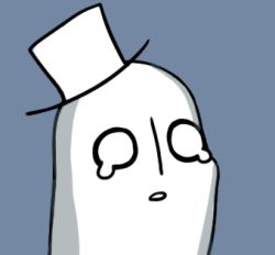Rule 34 | androgynous, bad id, bad pixiv id, blue theme, gender request, ghost, gyate gyate, hat, lowres, monochrome, napstablook, o o, parted lips, simple background, solo, tears, top hat, undertale, upper body, yaruky