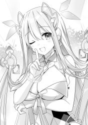 Rule 34 | 1girl, breasts, cleavage, greyscale, highres, large breasts, long hair, monochrome, non-web source, ou-sama no propose, solo, tsunako