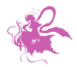 Rule 34 | 1girl, dress, female focus, monochrome, mumulatte, nagae iku, profile, purple theme, silhouette, simple background, solo, touhou, white background