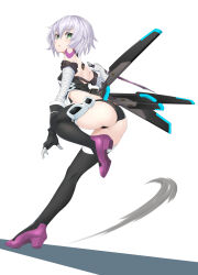 Rule 34 | 1girl, absurdres, ass, back, bandaged arm, bandages, bare shoulders, black gloves, black panties, black thighhighs, black vest, breasts, cropped vest, dagger, facial scar, fate/apocrypha, fate/grand order, fate (series), fingerless gloves, full body, gloves, green eyes, hair between eyes, highres, jack the ripper (fate/apocrypha), knife, looking at viewer, looking back, open mouth, panties, scar, scar across eye, scar on cheek, scar on face, sheath, short hair, shoulder tattoo, small breasts, solo, tattoo, thighhighs, underwear, vest, weapon, wedgie, white hair, yamachi (xadp7533)