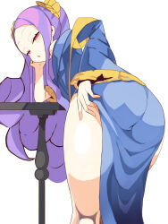 Rule 34 | 1girl, :o, aged up, ass, bent over, fate (series), highres, presenting, purple hair, solo, thighs, toru, wu zetian (fate)