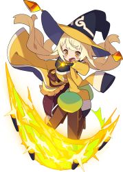 Rule 34 | 1girl, arm support, artist request, belt, blonde hair, blue capelet, blush, blush stickers, brown eyes, brown pantyhose, capelet, child, cushion, electricity, female focus, flat chest, full body, hat, highres, holding, holding pointer, holding wand, ladder, leaning forward, long hair, long sleeves, miniskirt, multicolored clothes, multicolored hat, non-web source, official art, open mouth, pantyhose, pleated skirt, pocket, pointer, shoes, sidelocks, simple background, skirt, sleeves past fingers, sleeves past wrists, solo, standing, stepladder, to rereni (world flipper), transparent background, very long hair, wand, white footwear, witch, witch hat, world flipper, yellow skirt