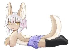 Rule 34 | 10s, artist request, brown eyes, furry, made in abyss, nanachi (made in abyss), thighhighs, white hair