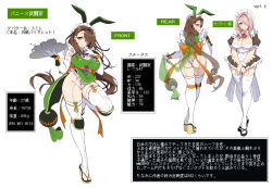 Rule 34 | 2girls, absurdres, animal ears, ass, blush, breasts, brown hair, character sheet, cleavage, cleavage cutout, closed mouth, clothing cutout, commentary request, covered erect nipples, dress, fake animal ears, frills, from behind, full body, garter straps, gloves, green eyes, hair over one eye, height, highres, holding, large breasts, leg up, lips, long hair, looking at viewer, maid, mole, mole under eye, multiple girls, original, own hands together, parted bangs, pink hair, puffy short sleeves, puffy sleeves, purple eyes, rabbit ears, senri gan, shiny skin, short dress, short sleeves, simple background, smile, standing, stats, sumire (bunnystein fantasy), thighhighs, thighs, tray, white background, white gloves, white legwear, wrist cuffs, zettai ryouiki