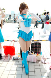 Rule 34 | bishoujo senshi sailor moon, boots, cosplay, mizuno ami, photo (medium), sailor mercury, school uniform, serafuku, yomomi