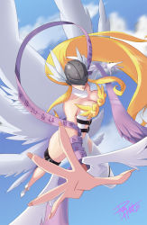 Rule 34 | angel, angel girl, angewomon, belt, digimon, highres, mask, wings