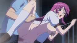 Rule 34 | 10s, animated, animated gif, blue eyes, bouncing breasts, grabbing another&#039;s breast, breasts, censored, doggystyle, grabbing, highres, large breasts, long hair, maki-chan to now., moaning, pink hair, sanjou maki, school uniform, sex, sex from behind, thigh grab, vaginal