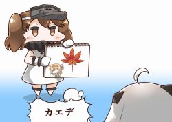 Rule 34 | 3girls, abyssal ship, ahoge, alternate costume, brown eyes, brown hair, colored skin, comic, cosplay, dress, fuyou kaede, horns, kantai collection, leaf, long hair, mittens, multiple girls, northern ocean hime (cosplay), northern ocean princess, pale skin, ryuujou (kancolle), shuffle!, sleeveless, sleeveless dress, tanaka kusao, white dress, white hair, white skin