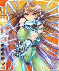 Rule 34 | 00s, 1girl, aikawa arisa, angry, blue eyes, bodysuit, breasts, brown hair, bullet, card (medium), card (orange-r), card (r), electricity, gloves, ilsa celeste, large breasts, lilith-soft, long hair, open mouth, taimanin (series), taimanin asagi, taimanin asagi battle arena all card gallery, taimanin asagi kessen arena