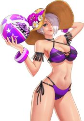 Rule 34 | 1girl, angel (kof), bikini, blue eyes, breasts, cleavage, highres, large breasts, official art, swimsuit, tagme, the king of fighters, the king of fighters all-stars