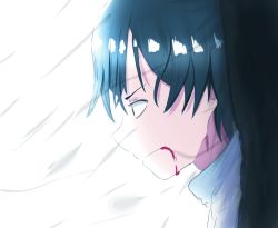 Rule 34 | 10s, 1boy, black hair, blood, blood from mouth, collared shirt, darling in the franxx, from side, hiro (darling in the franxx), male focus, shirt, short hair, solo, user vzut7725, white shirt, wing collar