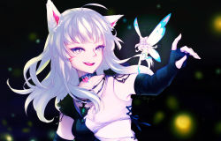 Rule 34 | 2girls, ahoge, animal ears, blonde hair, blue eyes, blurry, blurry background, breasts, cat ears, choker, commission, dutch angle, elbow gloves, eos (ff14), facial mark, fang, final fantasy, final fantasy xiv, fingerless gloves, gloves, highres, jewelry, long hair, looking at another, miqo&#039;te, multiple girls, necklace, open mouth, rain (ranqili), scholar (final fantasy), grey eyes, silver hair, slit pupils, small breasts