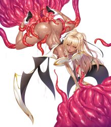 Rule 34 | 1girl, absurdres, aoi nagisa (metalder), ass, ass grab, bare legs, blonde hair, blue eyes, blush, breasts, cameltoe, capelet, consensual tentacles, curvy, dark-skinned female, dark skin, embarrassed, fake wings, female focus, female orgasm, fingernails, full body, futaba lili ramses, grabbing, grabbing from behind, hair ribbon, highleg, highleg leotard, highres, huge ass, leotard, lilith-soft, long hair, magical girl, official art, orgasm, restrained, ribbon, see-through, see-through leotard, skindentation, small breasts, solo, spread legs, suggestive fluid, sweat, taimanin (series), taimanin rpgx, tentacle and witches, tentacle sex, tentacles, thong leotard, trapped, twintails, very long hair, wide hips, wings