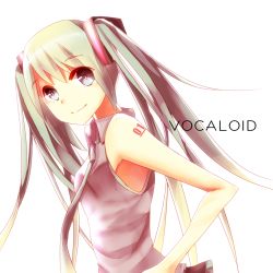 Rule 34 | 1girl, abcd2345, bad id, bad pixiv id, green hair, hatsune miku, kukiha, long hair, necktie, simple background, smile, solo, twintails, vocaloid, white background