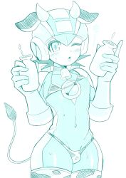 1boy bikini bodysuit bulge gloves green_eyes helmet kokemega male_focus mega_man_(series) mega_man_battle_network megaman.exe micro_bikini navel nipples swimsuit thighhighs thighs