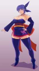 Rule 34 | 1girl, ayane (doa), breasts, dead or alive, highres, large breasts, purple hair, short hair, solo, tecmo