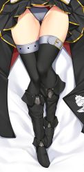 Rule 34 | 1girl, azur lane, boots, buckle, dakimakura (medium), enterprise (azur lane), gluteal fold, groin tendon, highres, knee boots, lower body, out of frame, solo, thighhighs, thighs, tony guisado