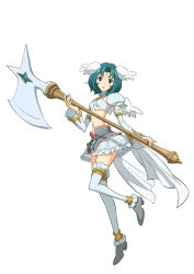 Rule 34 | .hack//, .hack//link, .hack//sign, 00s, 1girl, angel wings, aqua theme, armor, armored dress, axe, bandai, blue hair, cyber connect 2, detached sleeves, facial mark, forehead mark, halberd, head wings, high heels, midriff, official art, orange eyes, polearm, red eyes, shoes, short hair, skirt, solo, subaru (.hack//), tattoo, thighhighs, thighs, weapon, wings, zettai ryouiki