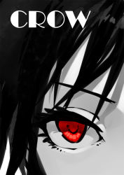 Rule 34 | 1girl, black hair, close-up, expressionless, female focus, fkey, highres, looking at viewer, monochrome, original, profile, red eyes, solo, spot color